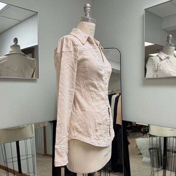 Free People Pale Pink Denim Jacket - Picture 2 of 4